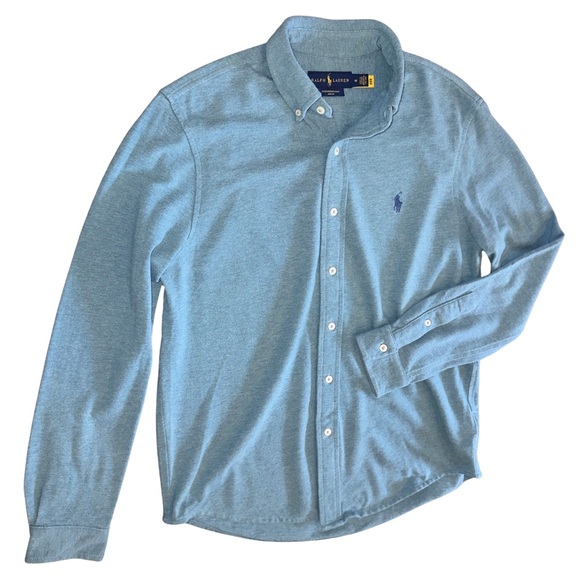 Polo Ralph Lauren Featherweight Mesh Shirt Teal Ocean Aqua Blue - Picture 5 of 16